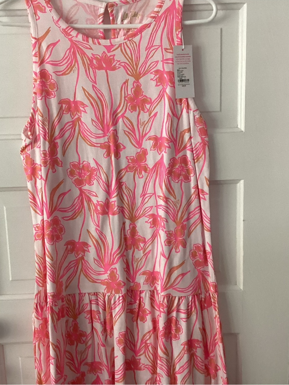 Lilly Pulitzer Pink & Peach Floral Tiered Maxi Skirt